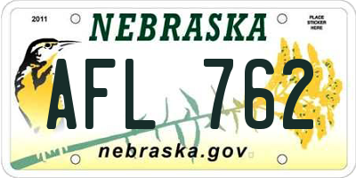 NE license plate AFL762