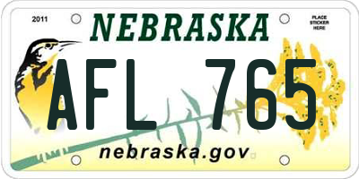 NE license plate AFL765