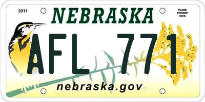 NE license plate AFL771
