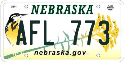 NE license plate AFL773