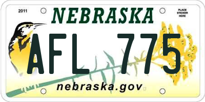 NE license plate AFL775