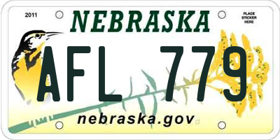 NE license plate AFL779