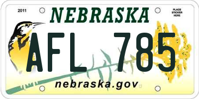 NE license plate AFL785