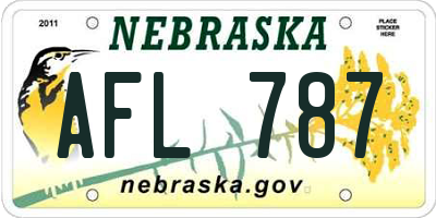 NE license plate AFL787