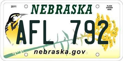 NE license plate AFL792