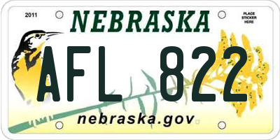 NE license plate AFL822
