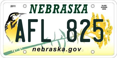 NE license plate AFL825