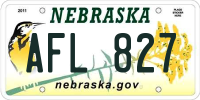NE license plate AFL827