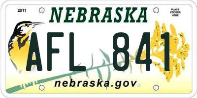 NE license plate AFL841