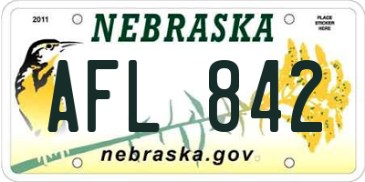 NE license plate AFL842