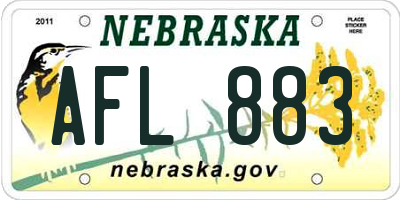 NE license plate AFL883