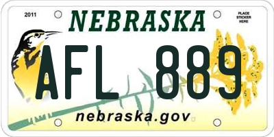 NE license plate AFL889
