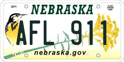NE license plate AFL911