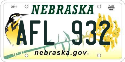 NE license plate AFL932