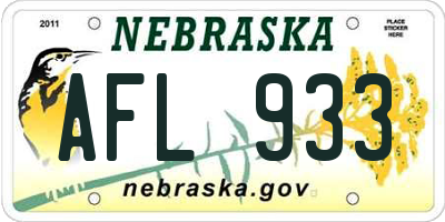 NE license plate AFL933
