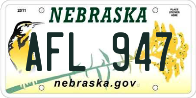 NE license plate AFL947