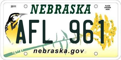 NE license plate AFL961