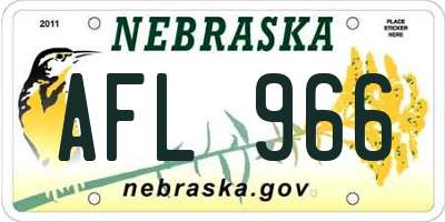 NE license plate AFL966