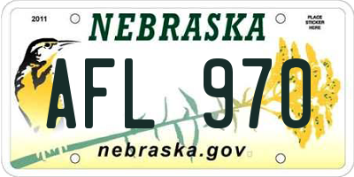 NE license plate AFL970