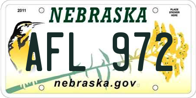 NE license plate AFL972