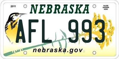 NE license plate AFL993
