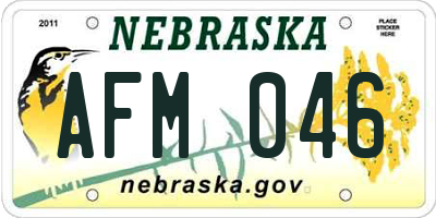 NE license plate AFM046