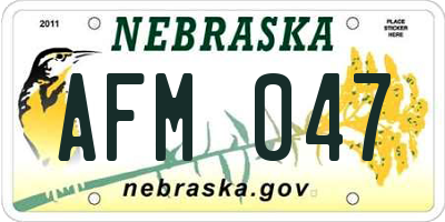 NE license plate AFM047