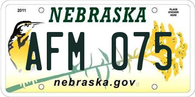 NE license plate AFM075