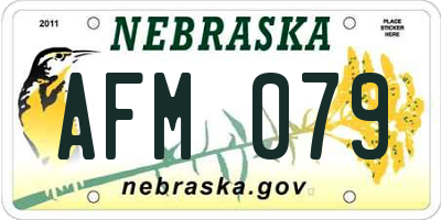 NE license plate AFM079
