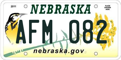 NE license plate AFM082
