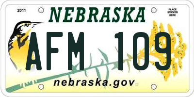NE license plate AFM109