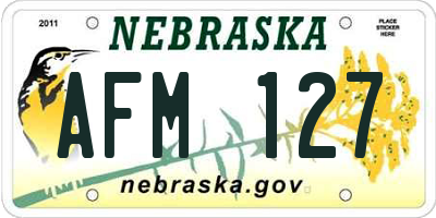 NE license plate AFM127