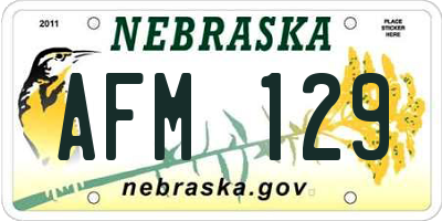 NE license plate AFM129