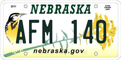 NE license plate AFM140