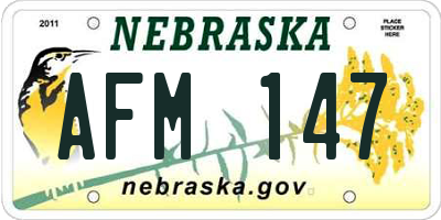 NE license plate AFM147