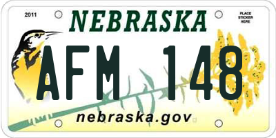 NE license plate AFM148