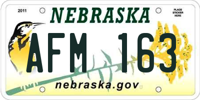 NE license plate AFM163