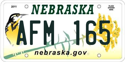 NE license plate AFM165