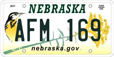 NE license plate AFM169