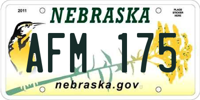 NE license plate AFM175