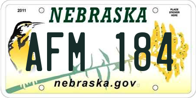 NE license plate AFM184