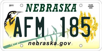 NE license plate AFM185