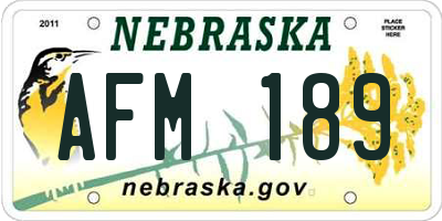 NE license plate AFM189