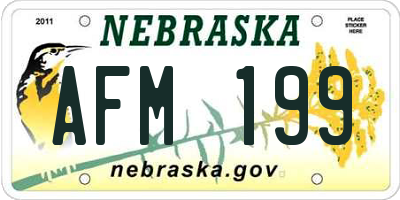 NE license plate AFM199