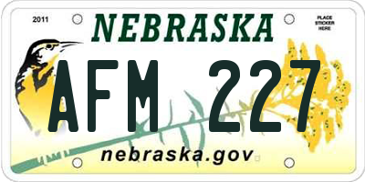 NE license plate AFM227