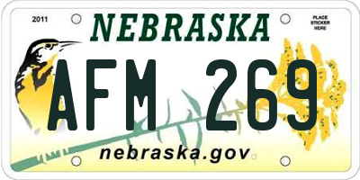 NE license plate AFM269