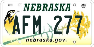 NE license plate AFM277