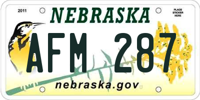 NE license plate AFM287