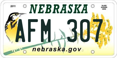 NE license plate AFM307