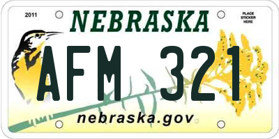 NE license plate AFM321